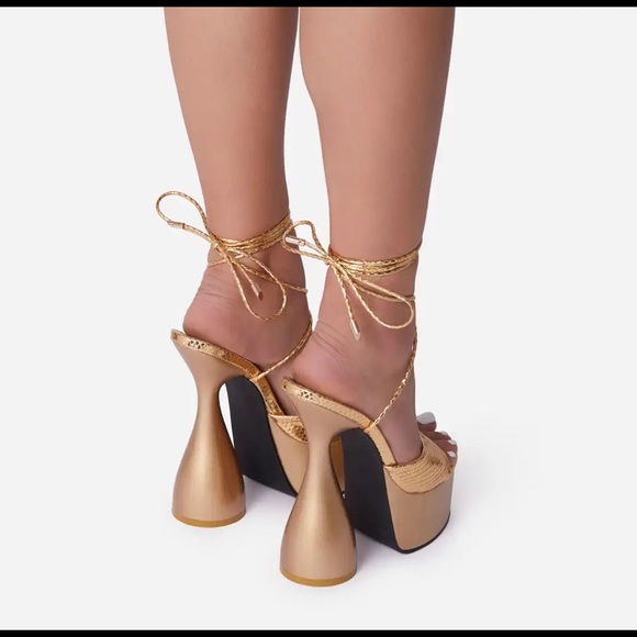 NWT, Ego High heels, Bite Me style, Gold Snake Color, Size 11 - Picture 3 of 5